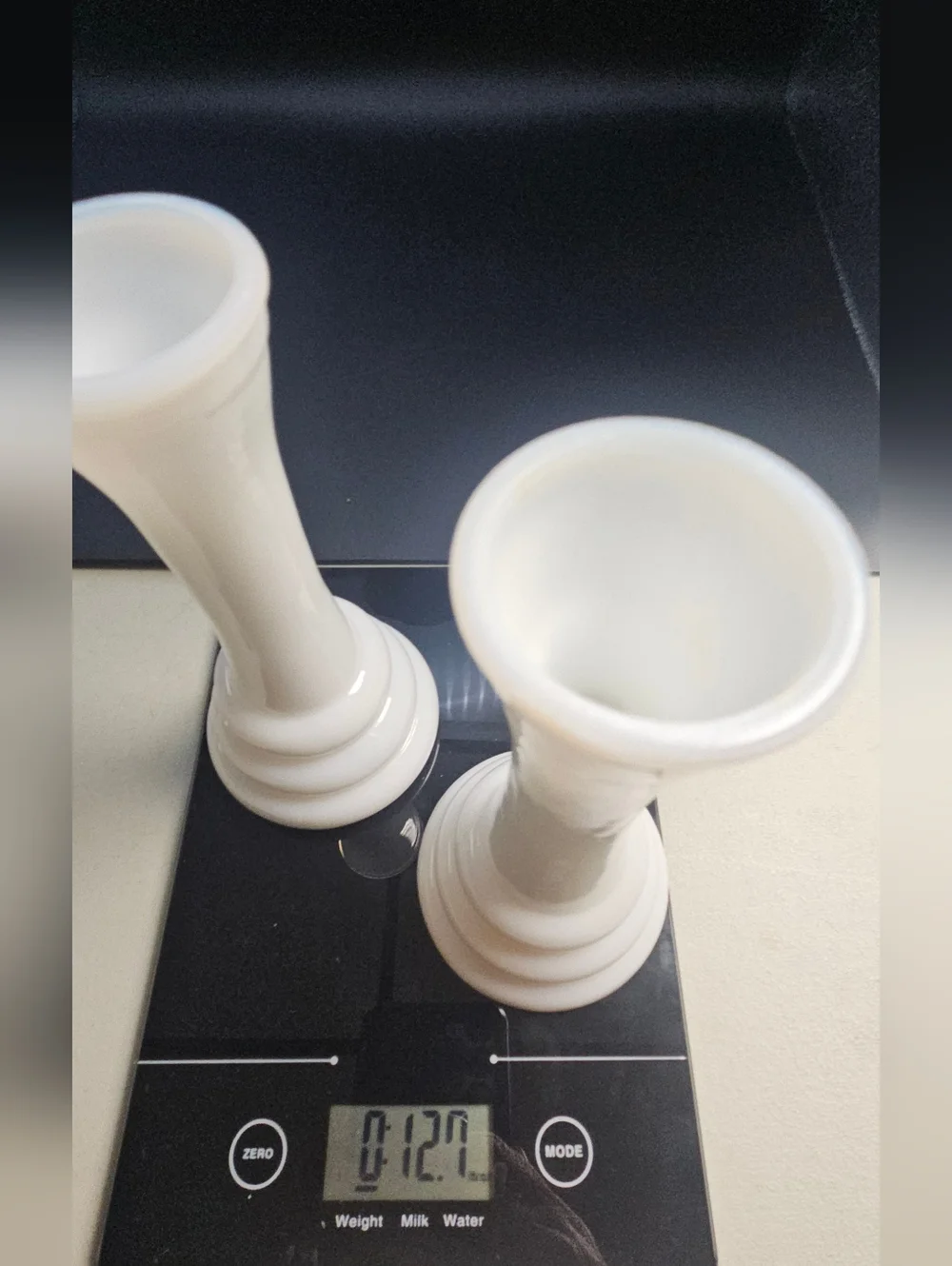 Vintage Randall Beehive Milkglass Vases, Set of Two